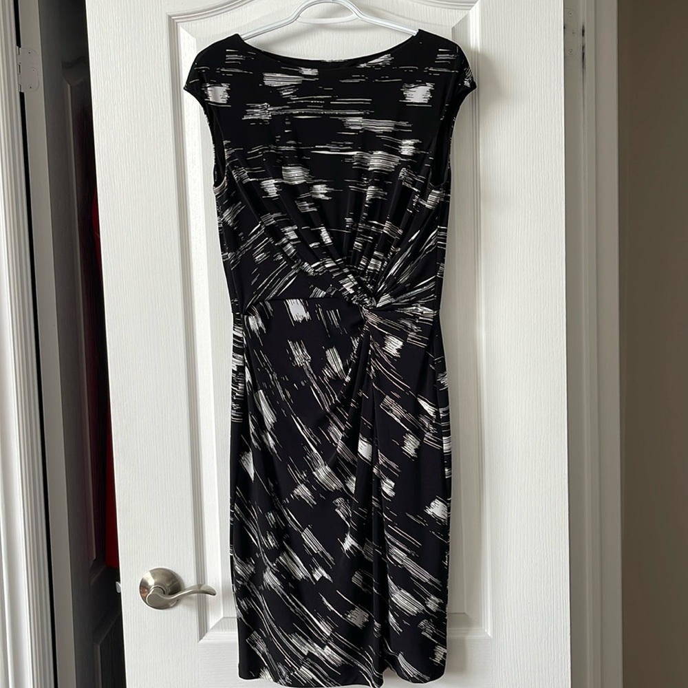 RALPH LAUREN black and white lined dress